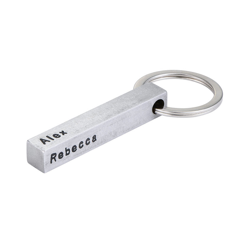 Personalized 3D Bar Keychain in stainless steel