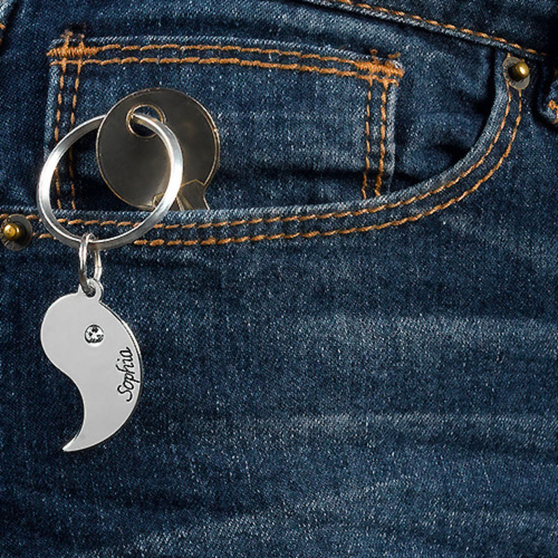 Personalized Yin Yang Keychain for Couples - 3