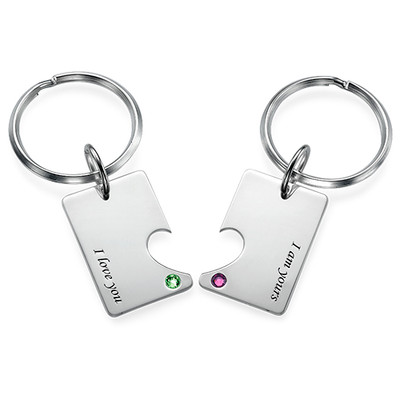 Couples Dog Tag Keychain Set - 1