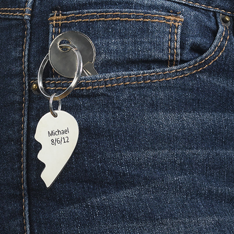 Breakable Heart Keychain in Sterling Silver - 4