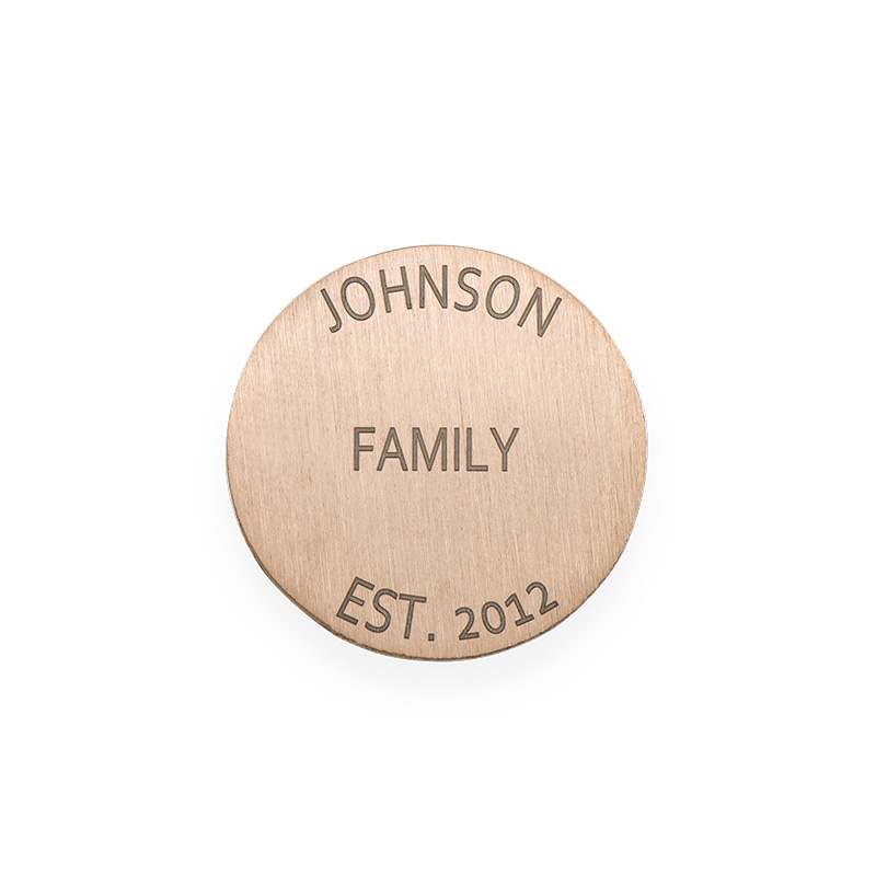 Floating Locket Plate - Rose Gold Plated Disc with Engraving