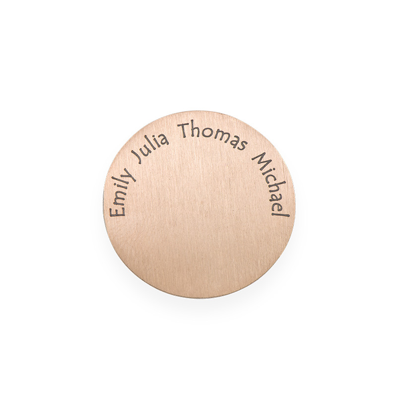 Floating Locket Plate - Rose Gold Plated Disc with Engraved Names