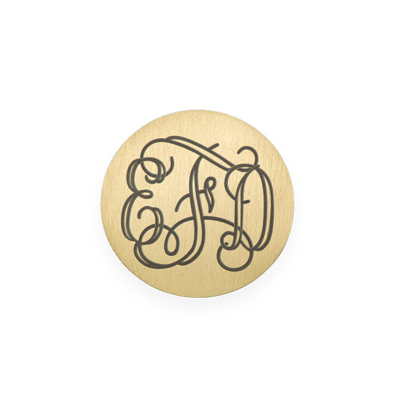 Floating Locket Plate - Disc with Monogram