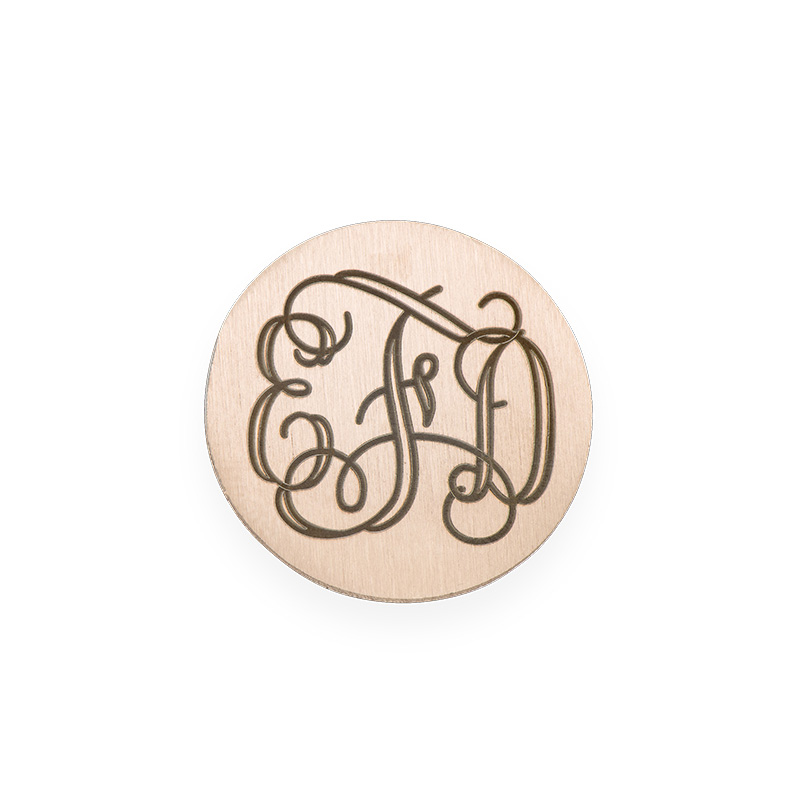 Floating Locket Plate - Rose Gold Plated Disc with Monogram