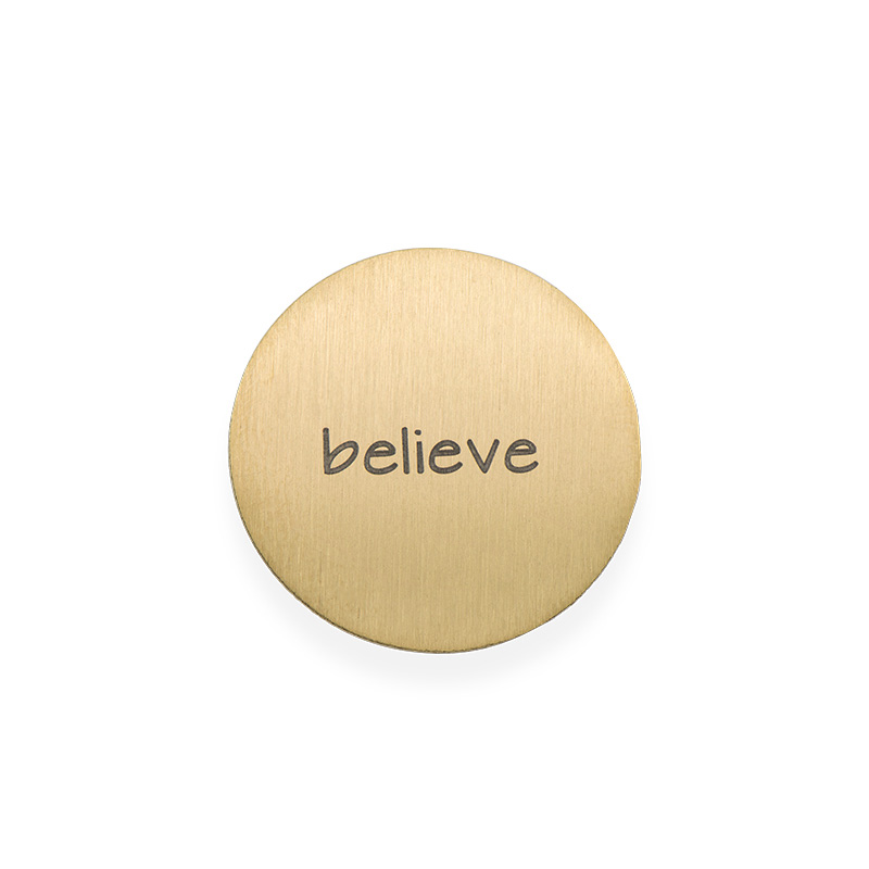 Floating Charm Plate - Engraved Gold Plated Disc