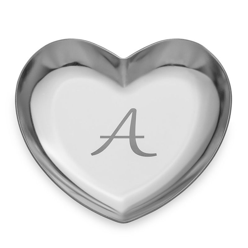 Personalized Heart Jewelry Tray in Silver Color