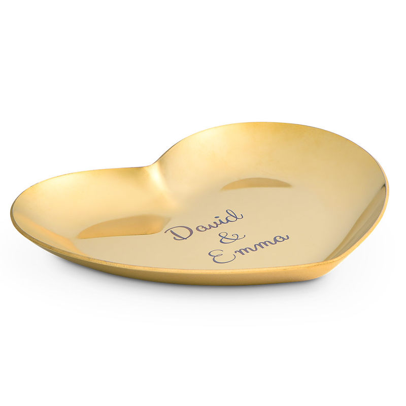 Personalized Heart Jewelry Tray in Gold Color - 1