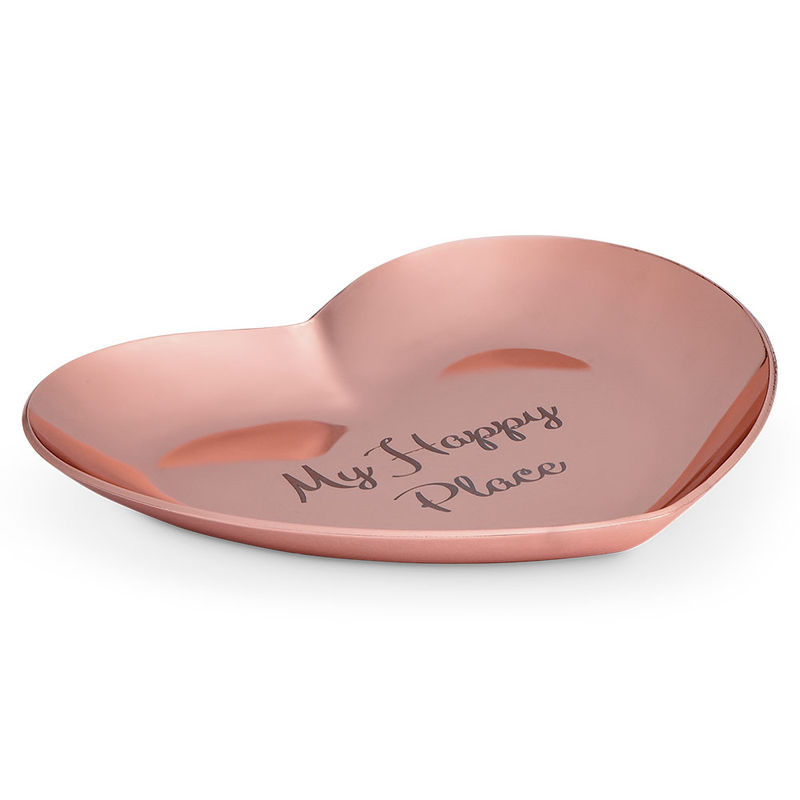 Personalized Heart Jewelry Tray in Rose Gold Color - 1
