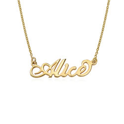Small 18k Gold-Plated Sterling Silver Carrie-Style Name Necklace product photo