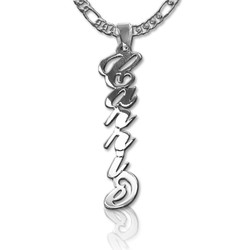 Extra Thick Vertical Silver Name Necklace for Men product photo