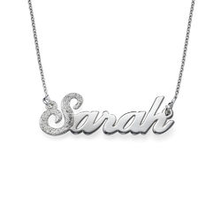 First Letter Sparkling Nameplate Necklace product photo