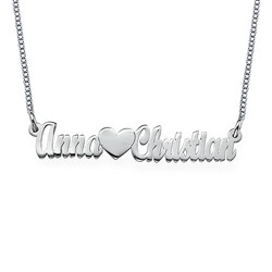 Double Strength Couples Name Necklace in Sterling Silver product photo