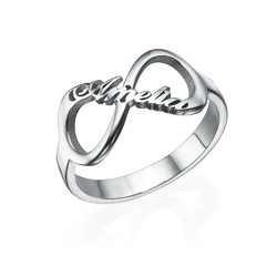 Infinity Name Ring in Silver product photo