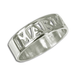 Personalized English Silver Engraved Name Ring product photo