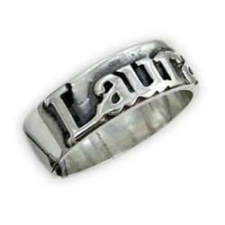 Personalized Silver on Silver Name Ring product photo