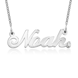 Classic Cocktail Name Necklace in Sterling Silver with Diamond product photo