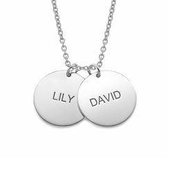 A Mothers Jewelry - Personalized Silver Disc Necklace product photo