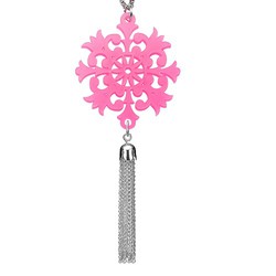 Tassel Necklace with Acrylic Flower Design product photo
