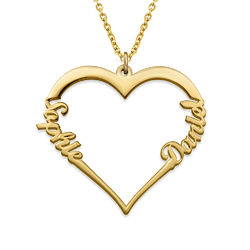 18k Gold Plated Heart Necklace product photo