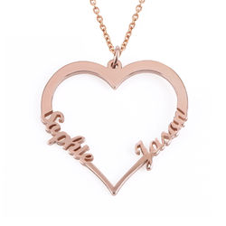 18k Rose Gold Plated Heart Necklace product photo