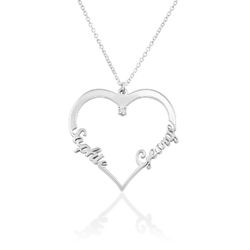 Heart Necklace in Sterling Silver with Diamond product photo