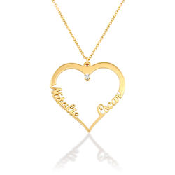 Heart Necklace in Gold Vermeil with Diamond product photo