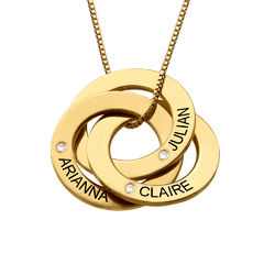 Diamond Russian Ring Necklace in Gold Plated product photo