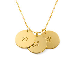 Grandma Necklace with Personalized Initial Discs in Gold Vermeil product photo