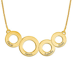 Engraved Circles Necklace with Gold Plating product photo