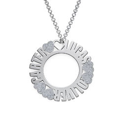 Circle Name Necklace in Silver Sterling with Diamond Effect product photo