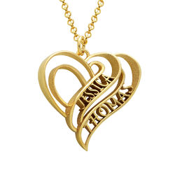 Personalized 3D Heart Necklace with 18K Gold Plating product photo