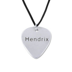 Guitar Pick necklace for boys in sterling silver product photo