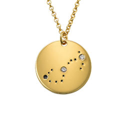 Scorpio Constellation Necklace with Diamonds in Gold Plating product photo