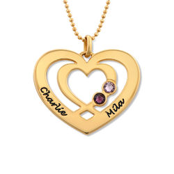 Heart Necklace in Gold Plating with Birthstones product photo