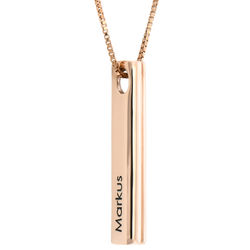 Heart Shaped 3D Bar Necklace- Rose Gold Plated product photo