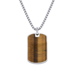 Tiger's Eye Dog Tag Necklace for Men product photo