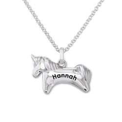 Unicorn Necklace for Girls in Sterling Silver with Cubic Zirconia product photo