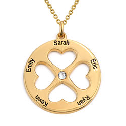 Four Leaf Clover Heart Necklace in Gold Plating product photo