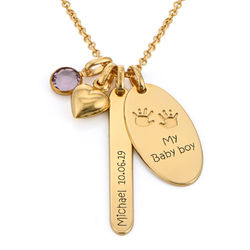 Personalized Mom Charm Necklace in Gold Plating product photo