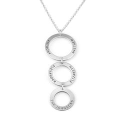 Engraved 3 Circles Necklace in Sterling Silver product photo