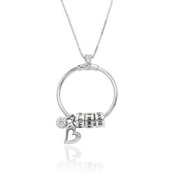 Linda Circle Pendant Necklace in Sterling Silver product photo