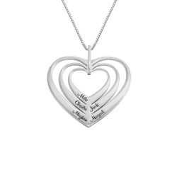 Family Hearts necklace in Sterling Silver - Mini design product photo