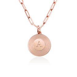 Odeion Initial Necklace in 18k Rose Gold Plating product photo