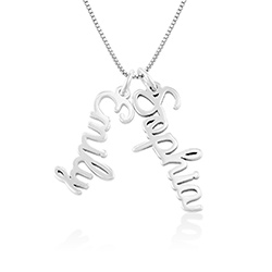 Vertical Name Necklace in Cursive in Sterling Silver product photo