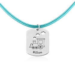 Train Personalized Dog Tag in Sterling Silver product photo
