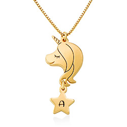 Girls Unicorn Necklace in 18k Gold Plating product photo