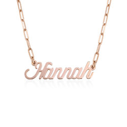 Chain Link Script Name Necklace in Rose Gold Plating product photo
