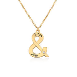 & Sign Custom Necklace in Gold Plating with Diamond product photo