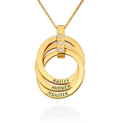 Russian Ring Necklace with Diamonds in Gold Vermeil product photo