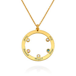 The Family Circle Necklace with Birthstones in Gold Plating product photo